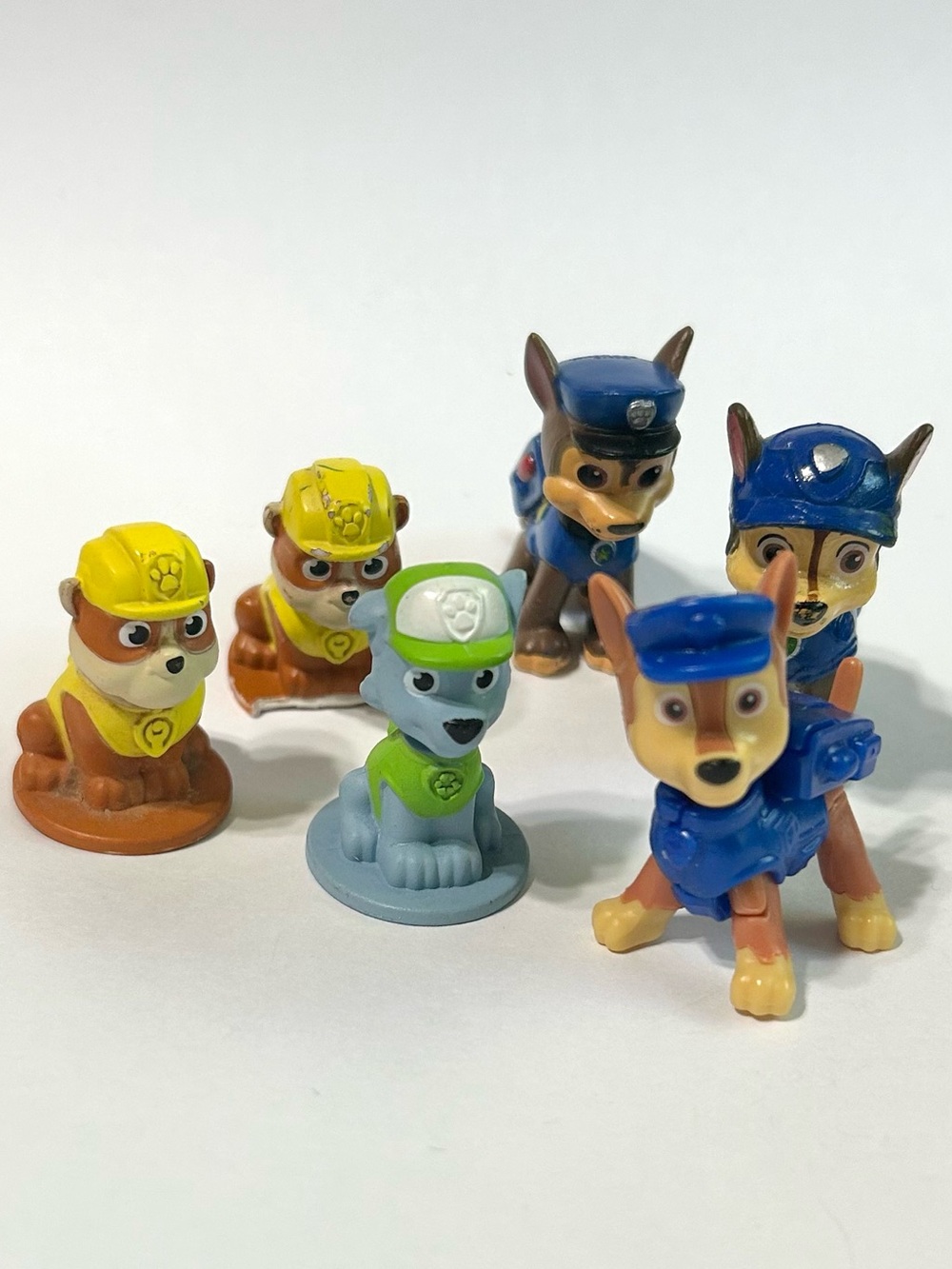 4/$20 Paw Patrol Cake Toppers: 3 Chase, 2 Rubble & 1 Rocky